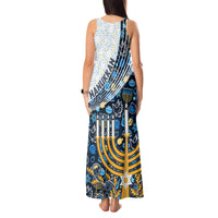Happy Hanukkah Tank Maxi Dress Menorah and Dreidel - Wonder Print Shop