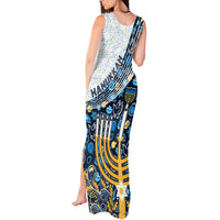Happy Hanukkah Tank Maxi Dress Menorah and Dreidel - Wonder Print Shop
