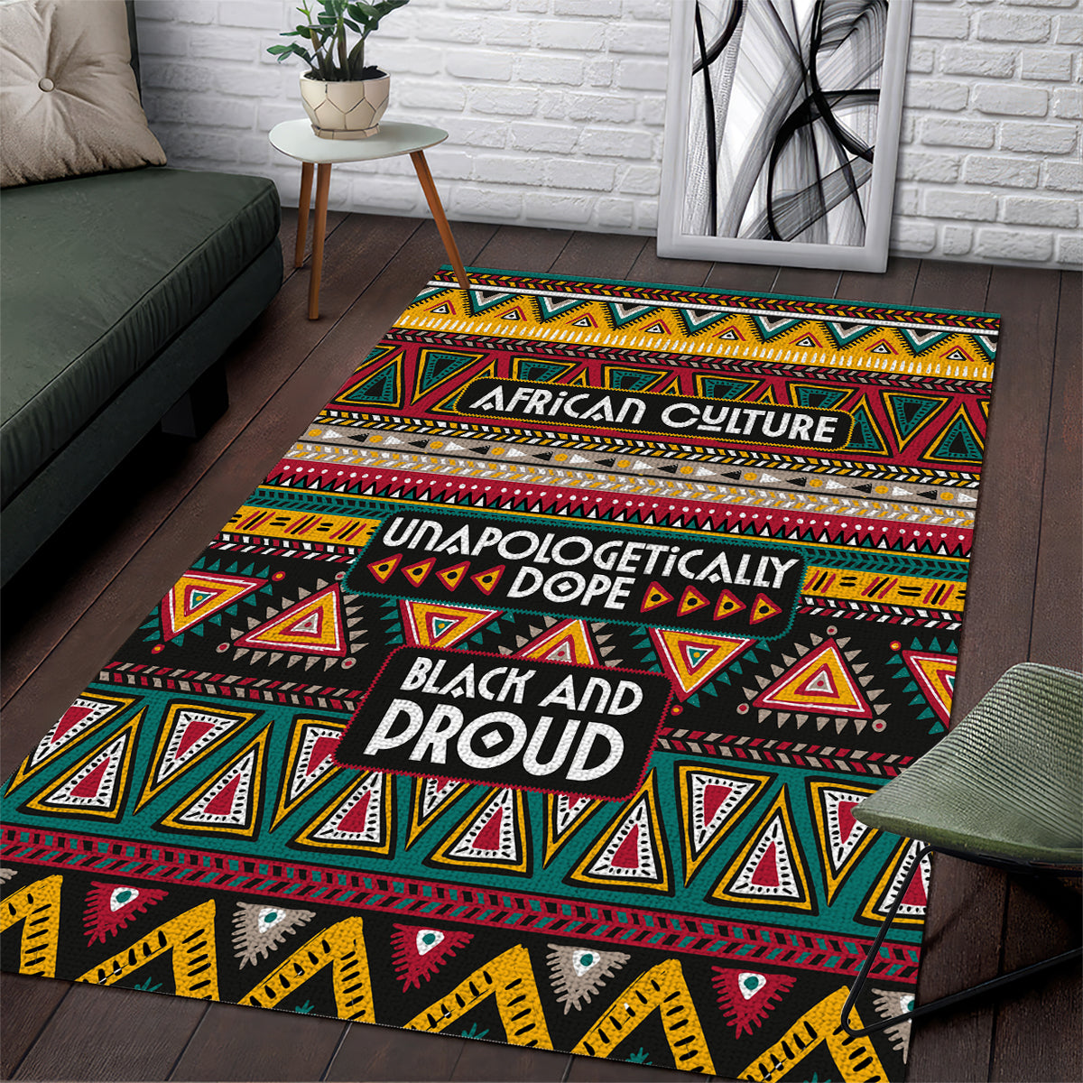 Colorful African Pattern Area Rug - Wonder Print Shop