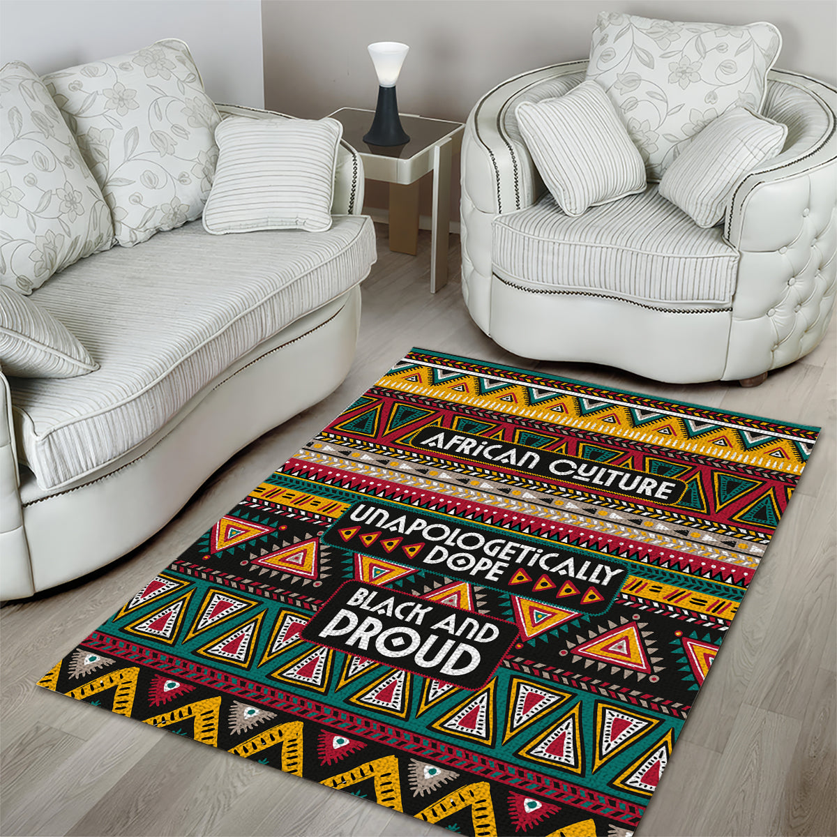 Colorful African Pattern Area Rug - Wonder Print Shop