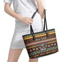 Colorful African Pattern Leather Tote Bag - Wonder Print Shop