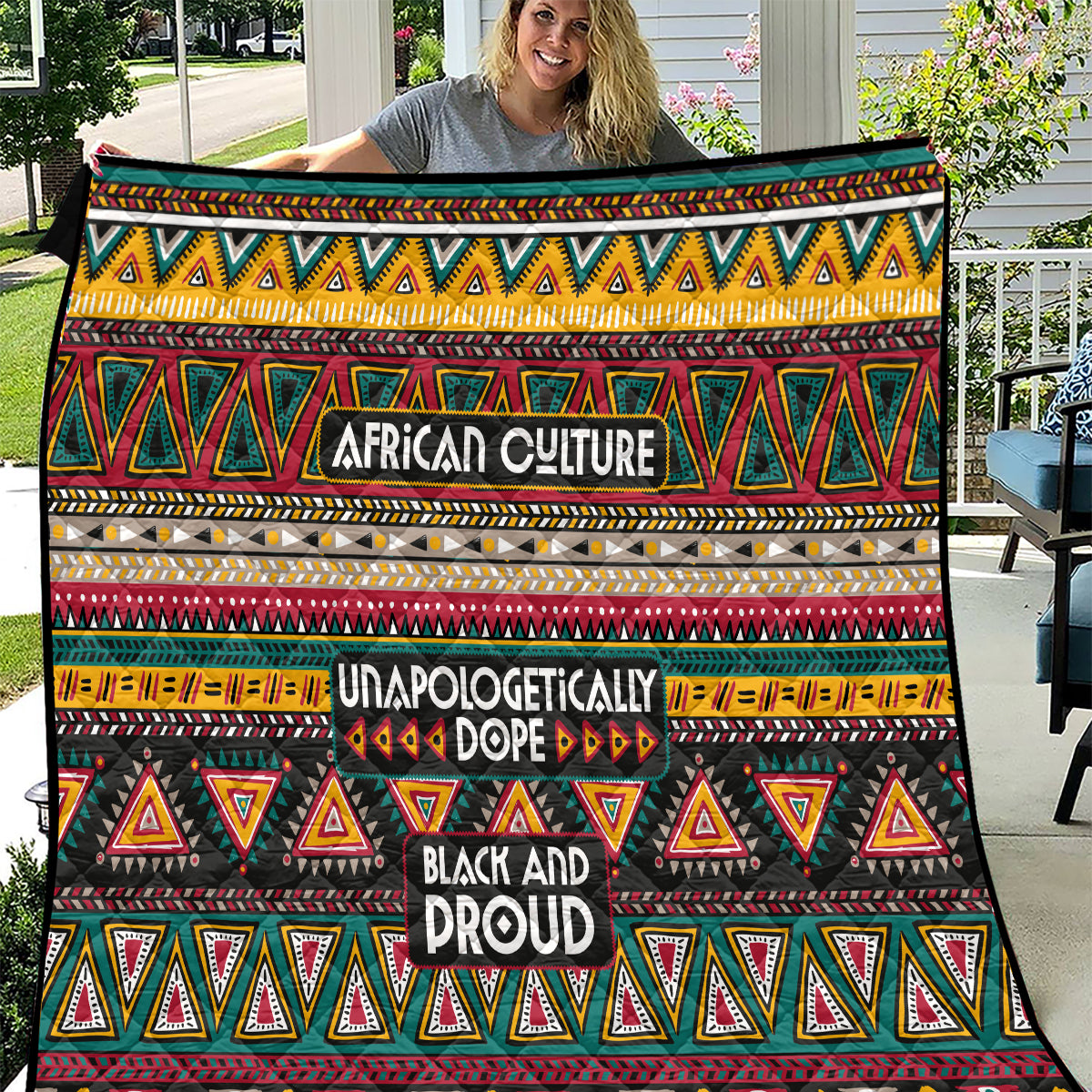 Colorful African Pattern Quilt - Wonder Print Shop