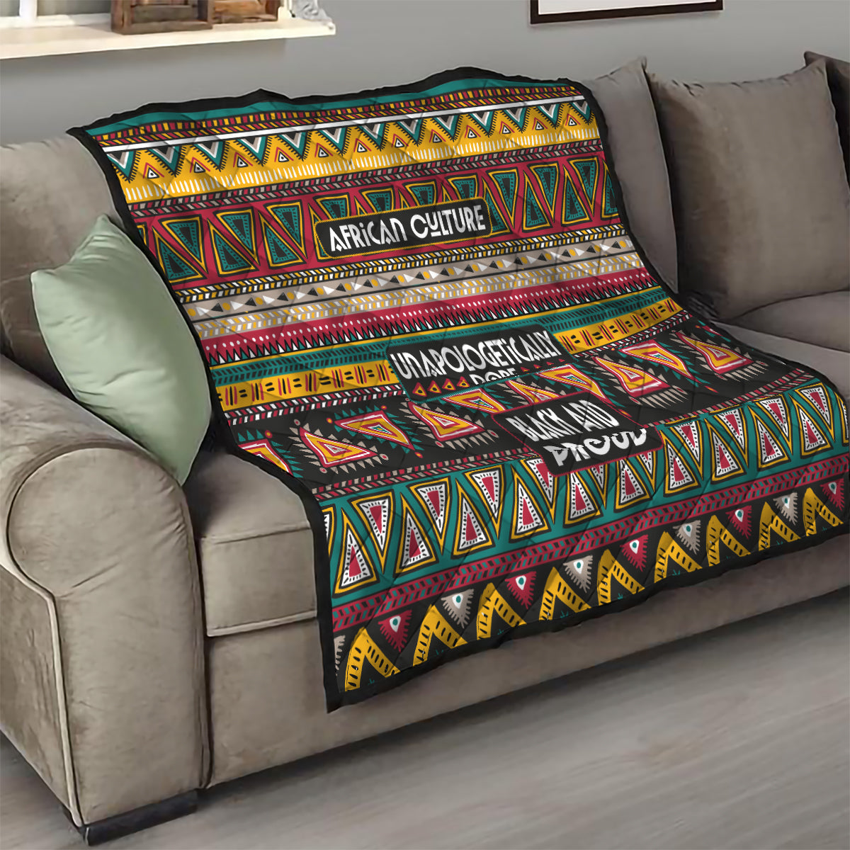 Colorful African Pattern Quilt - Wonder Print Shop