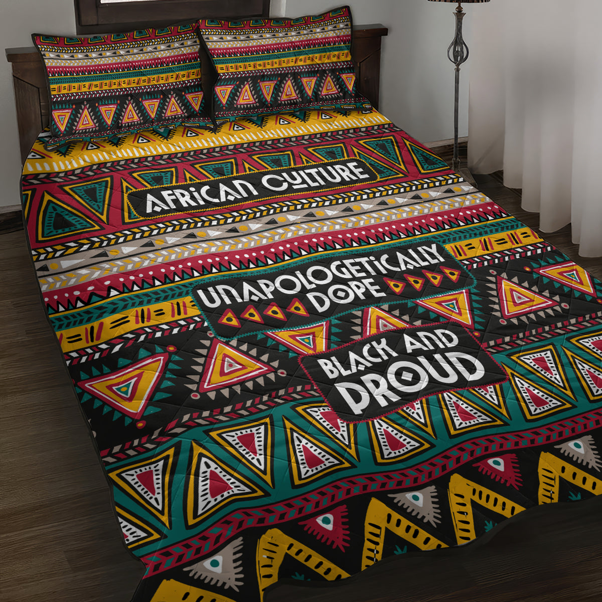 Colorful African Pattern Quilt Bed Set - Wonder Print Shop