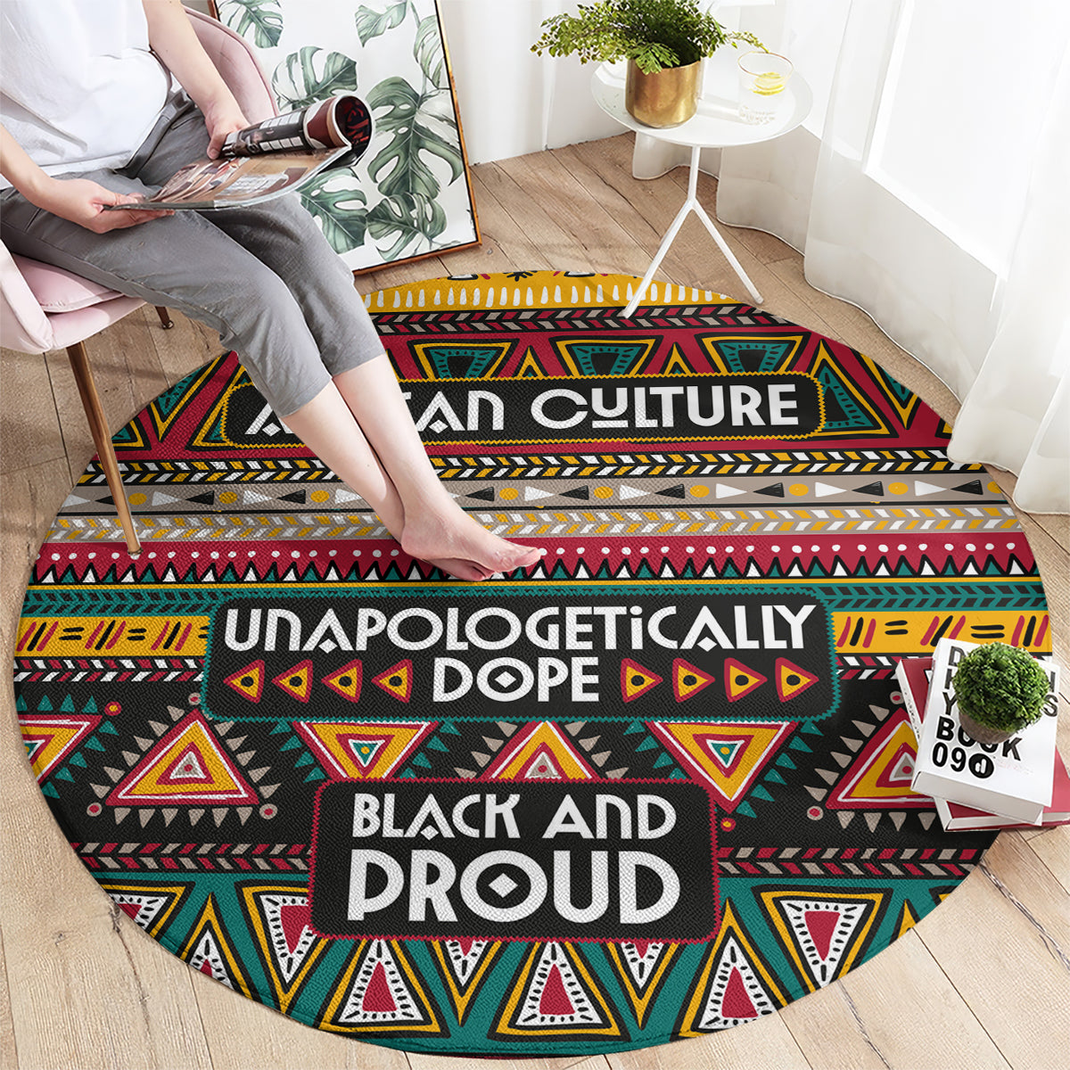 Colorful African Pattern Round Carpet