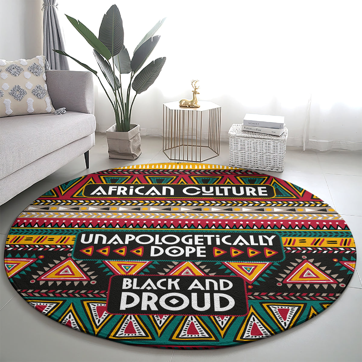 Colorful African Pattern Round Carpet