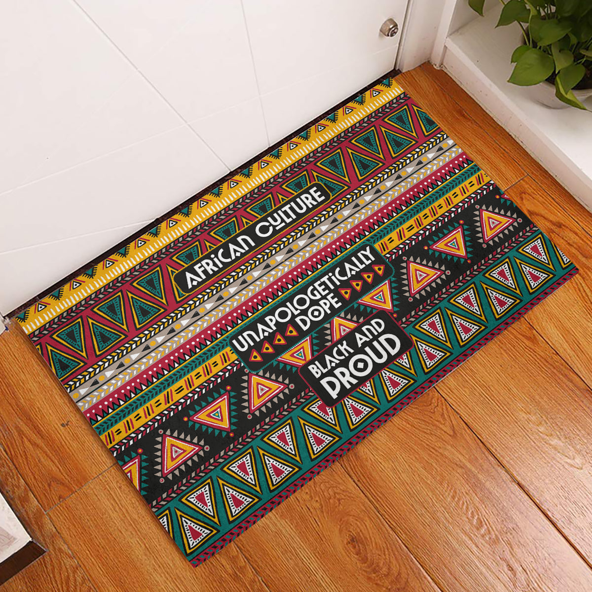 Colorful African Pattern Rubber Doormat - Wonder Print Shop