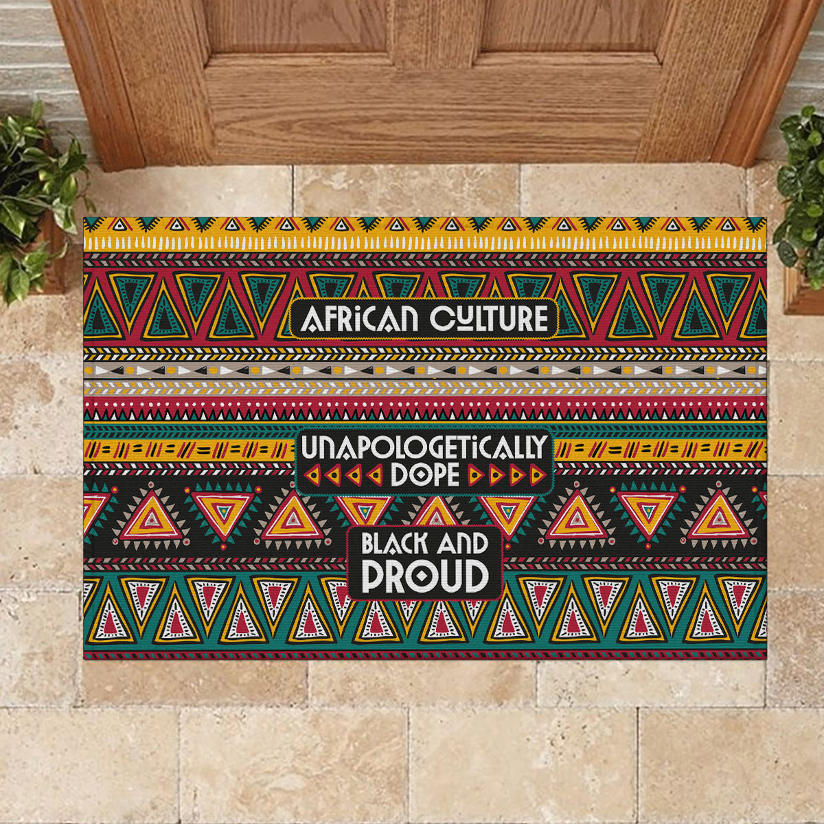 Colorful African Pattern Rubber Doormat - Wonder Print Shop