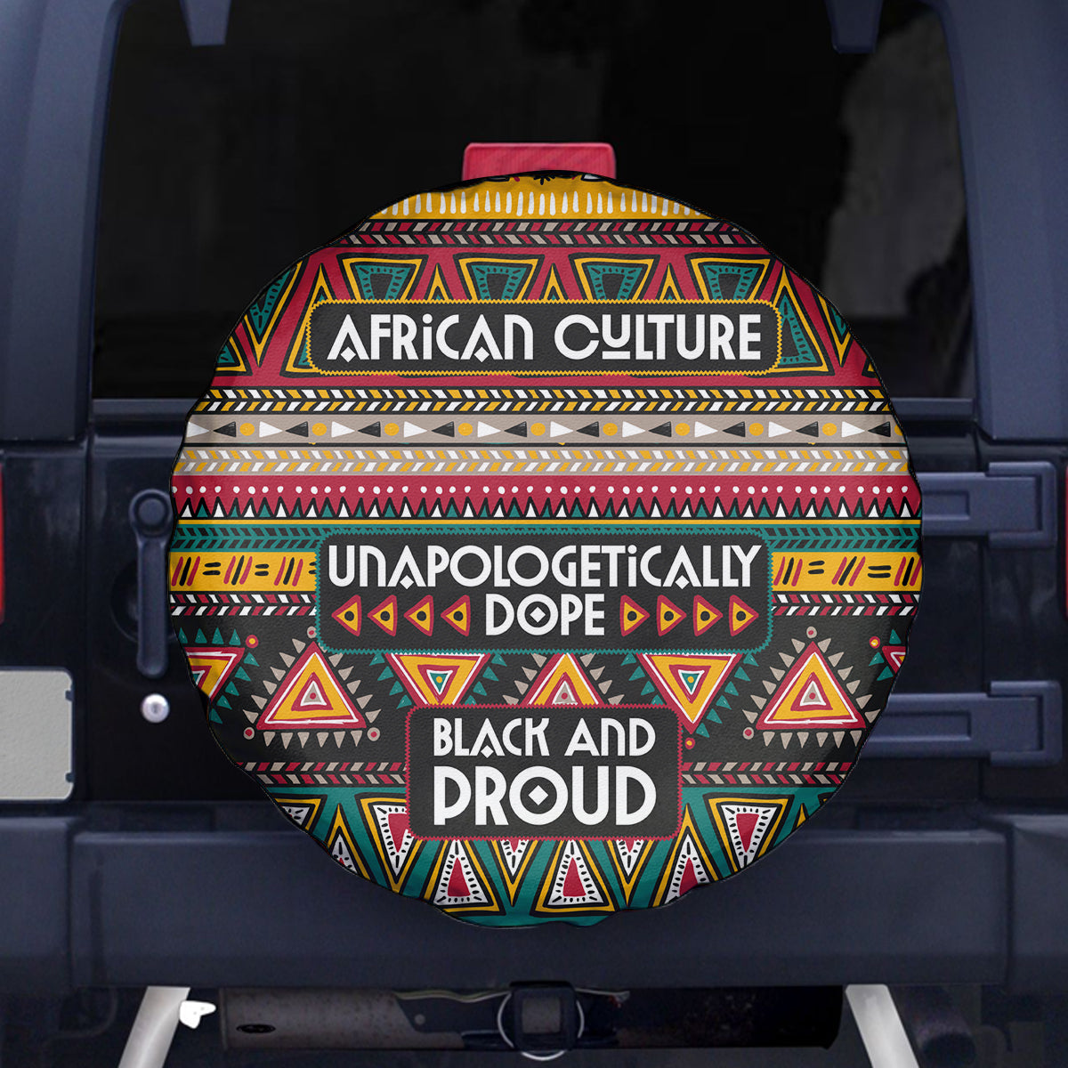 Colorful African Pattern Spare Tire Cover - Wonder Print Shop