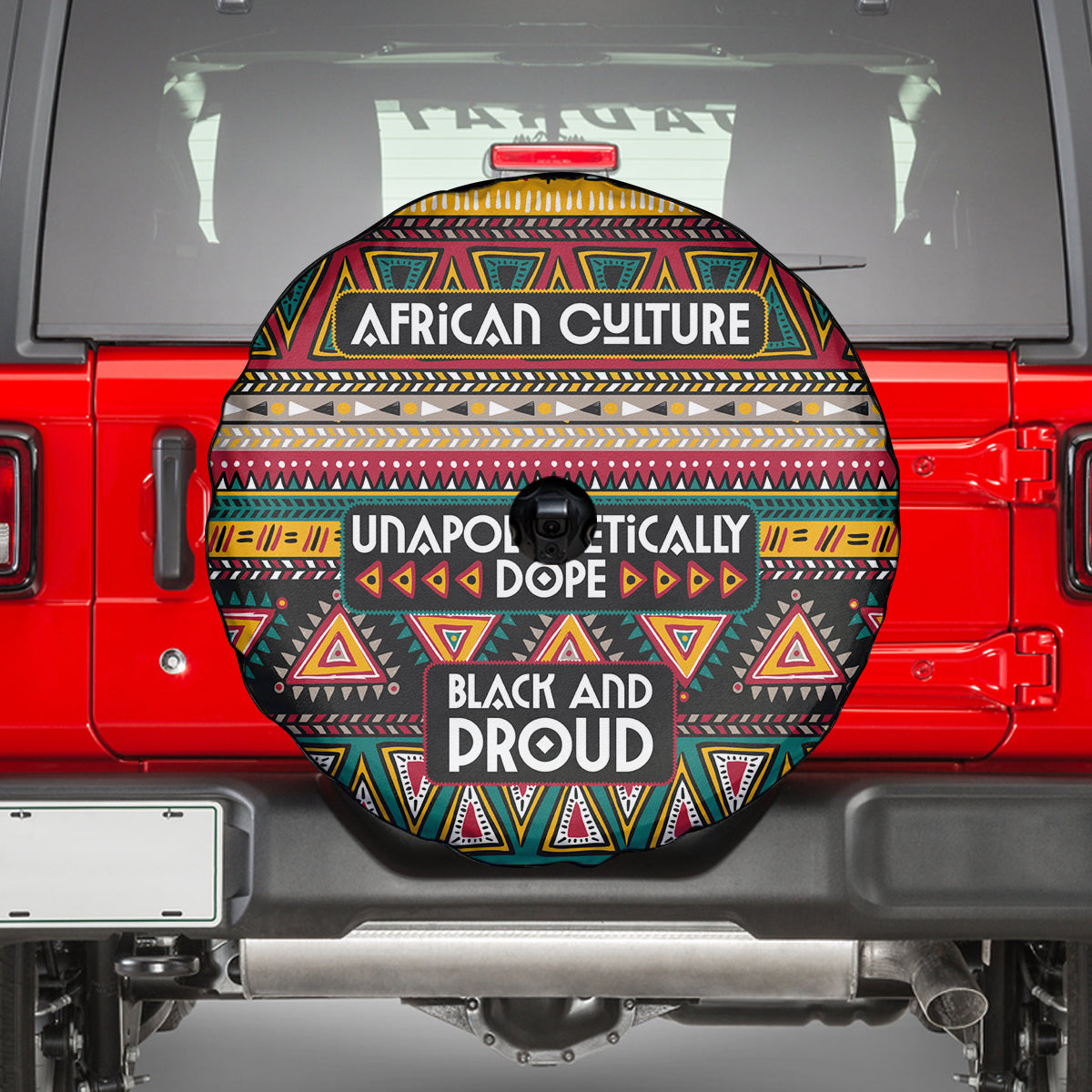 Colorful African Pattern Spare Tire Cover - Wonder Print Shop