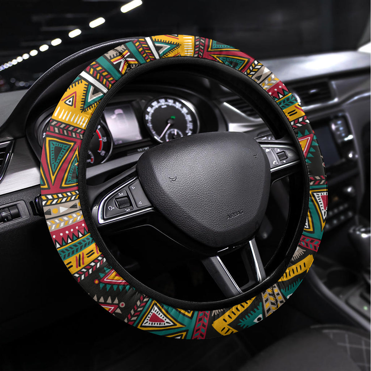 Colorful African Pattern Steering Wheel Cover - Wonder Print Shop
