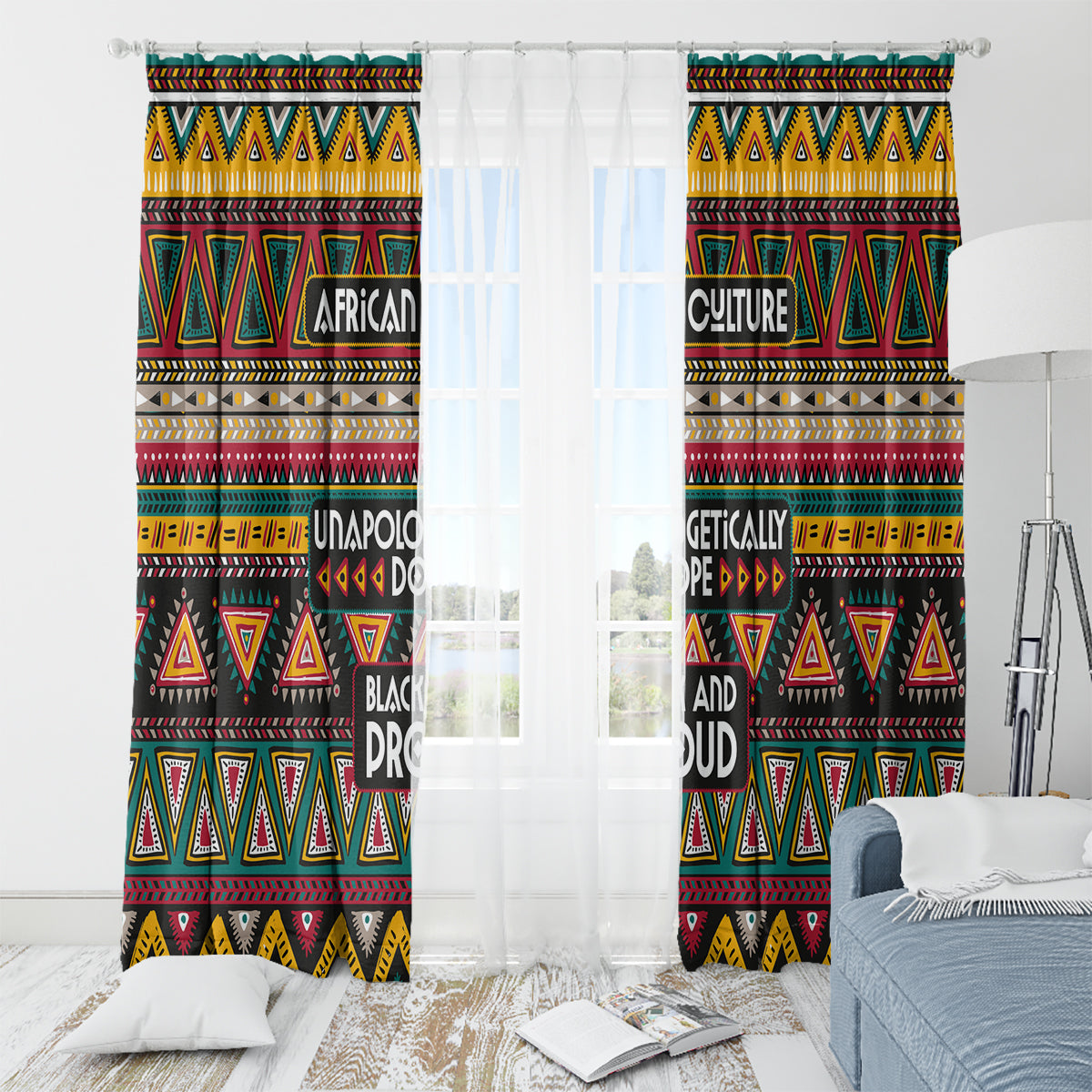 Colorful African Pattern Window Curtain - Wonder Print Shop