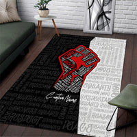 Personalized Civil Rights Movement Justice Fist Area Rug - Wonder Print Shop