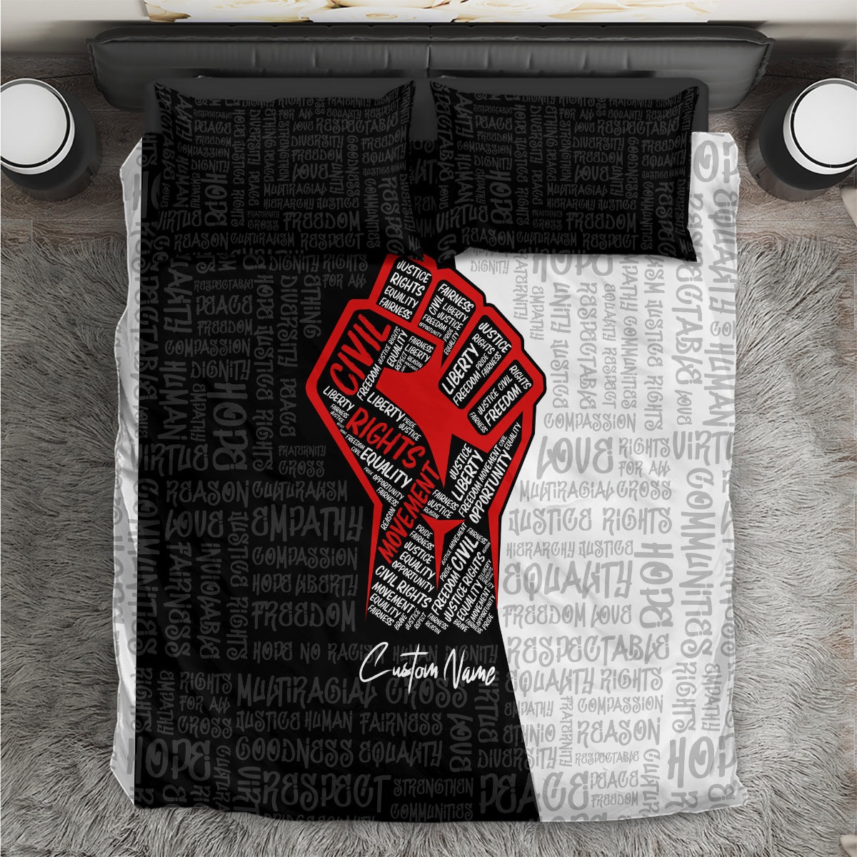 Personalized Civil Rights Movement Justice Fist Bedding Set