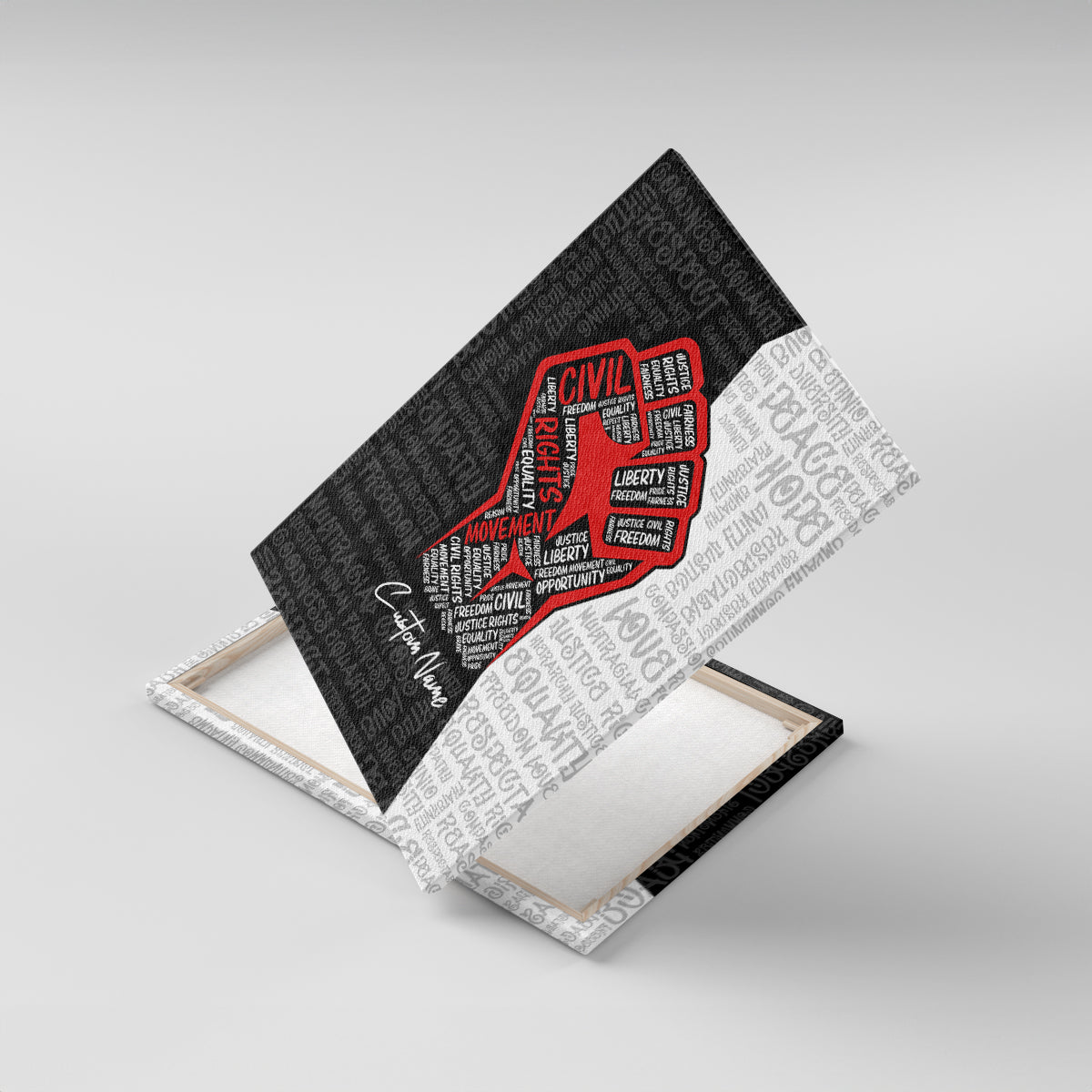 Personalized Civil Rights Movement Justice Fist Canvas Wall Art - Wonder Print Shop