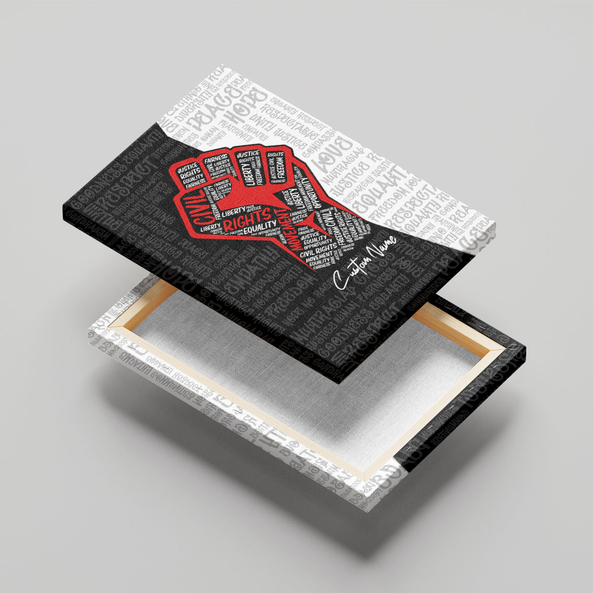 Personalized Civil Rights Movement Justice Fist Canvas Wall Art - Wonder Print Shop