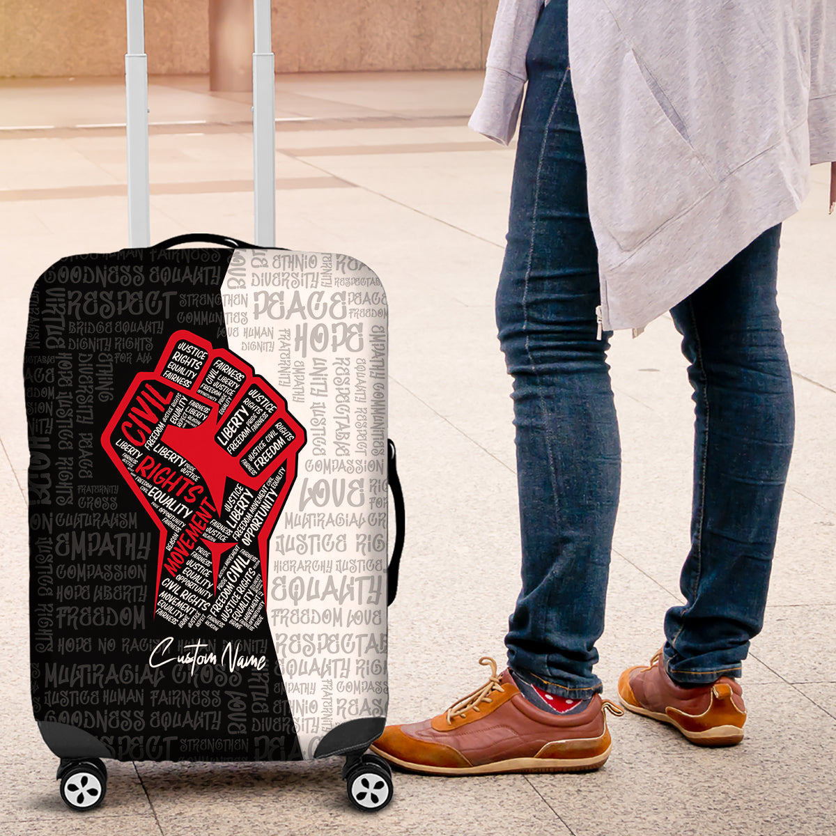 Personalized Civil Rights Movement Justice Fist Luggage Cover - Wonder Print Shop