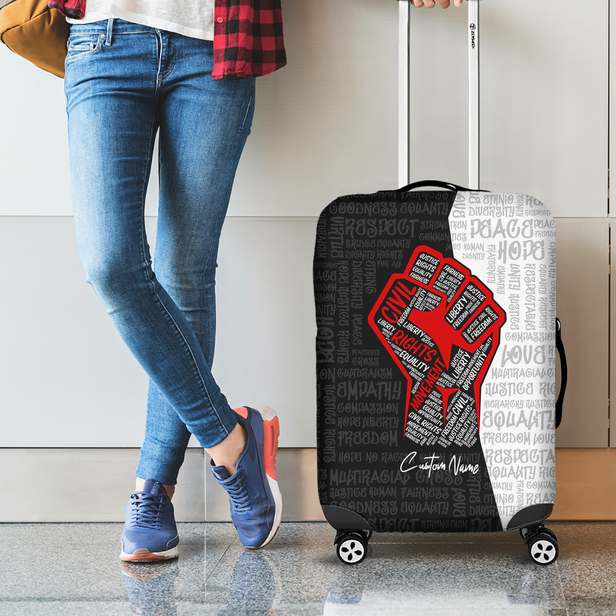 Personalized Civil Rights Movement Justice Fist Luggage Cover - Wonder Print Shop