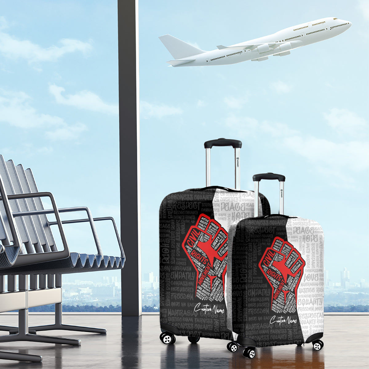 Personalized Civil Rights Movement Justice Fist Luggage Cover - Wonder Print Shop