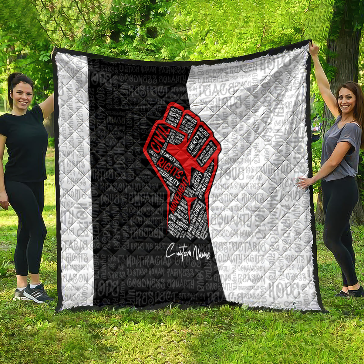 Personalized Civil Rights Movement Justice Fist Quilt - Wonder Print Shop