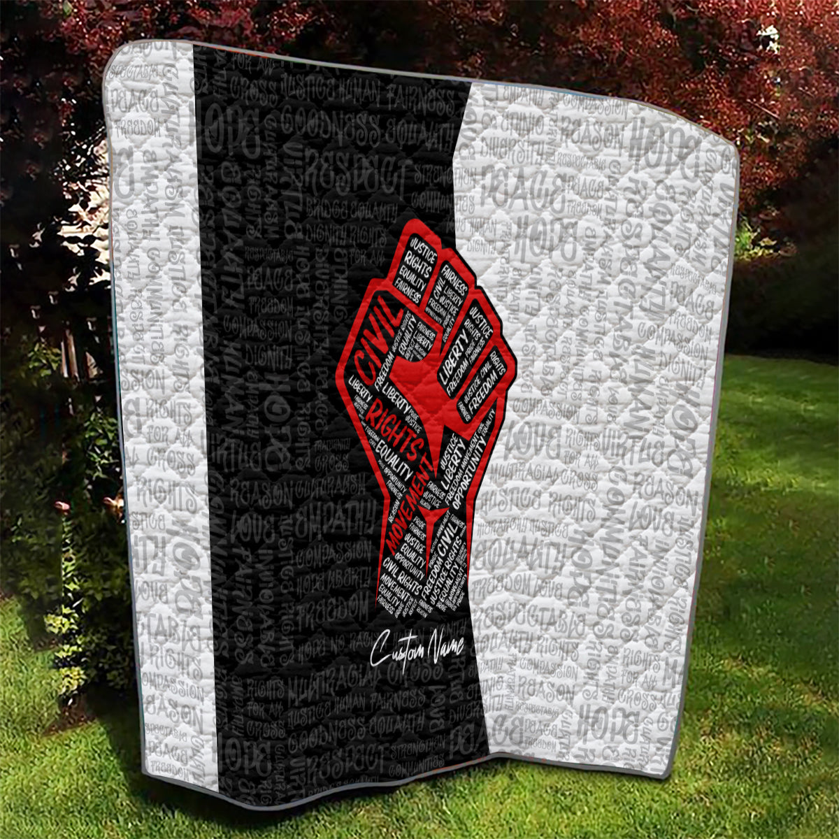 Personalized Civil Rights Movement Justice Fist Quilt - Wonder Print Shop