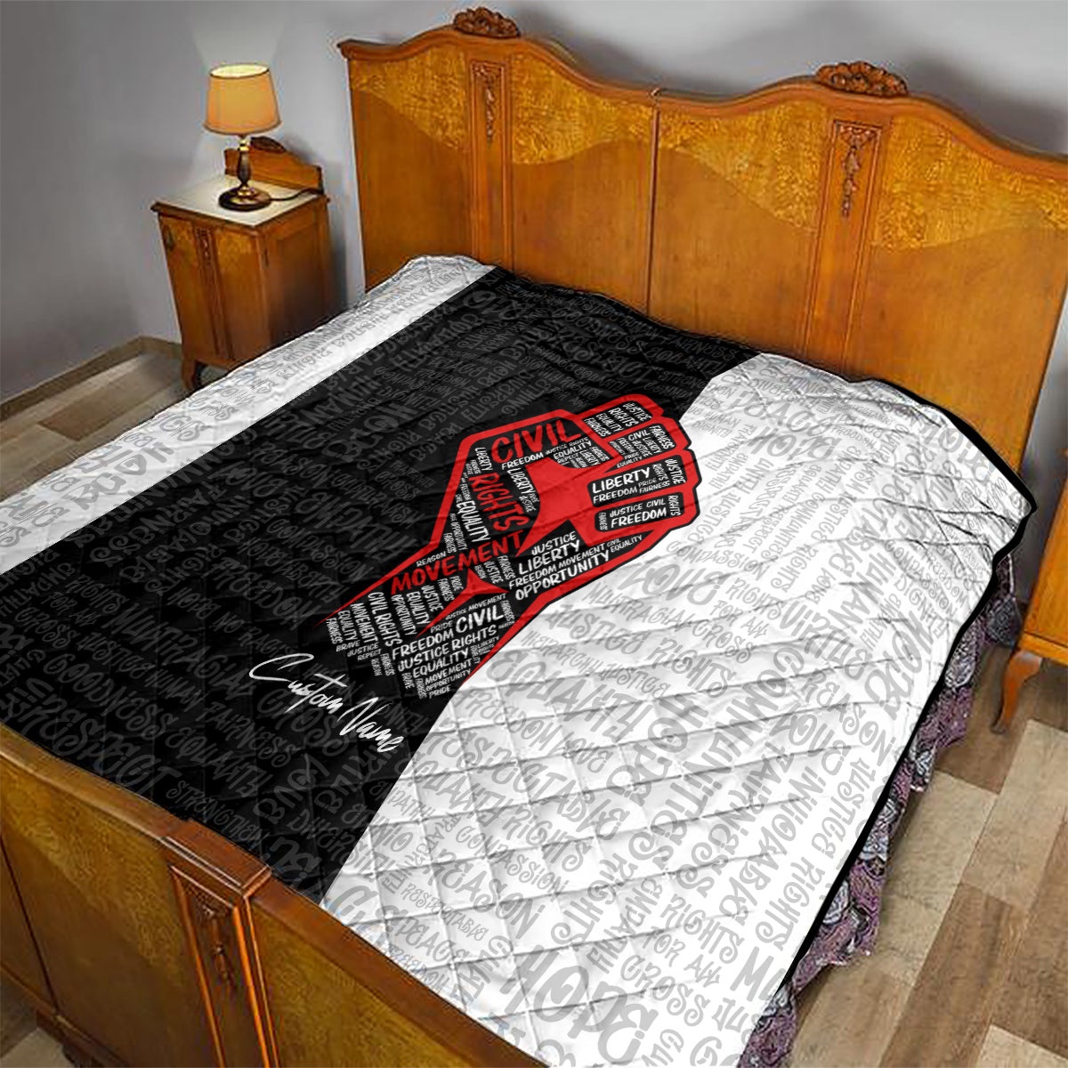 Personalized Civil Rights Movement Justice Fist Quilt - Wonder Print Shop
