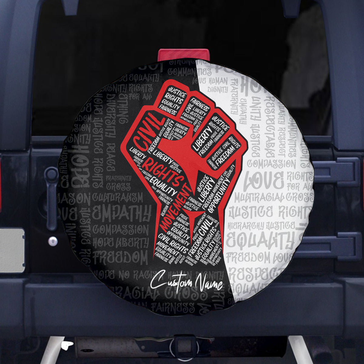 Personalized Civil Rights Movement Justice Fist Spare Tire Cover - Wonder Print Shop