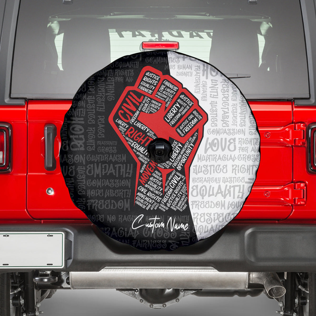 Personalized Civil Rights Movement Justice Fist Spare Tire Cover - Wonder Print Shop