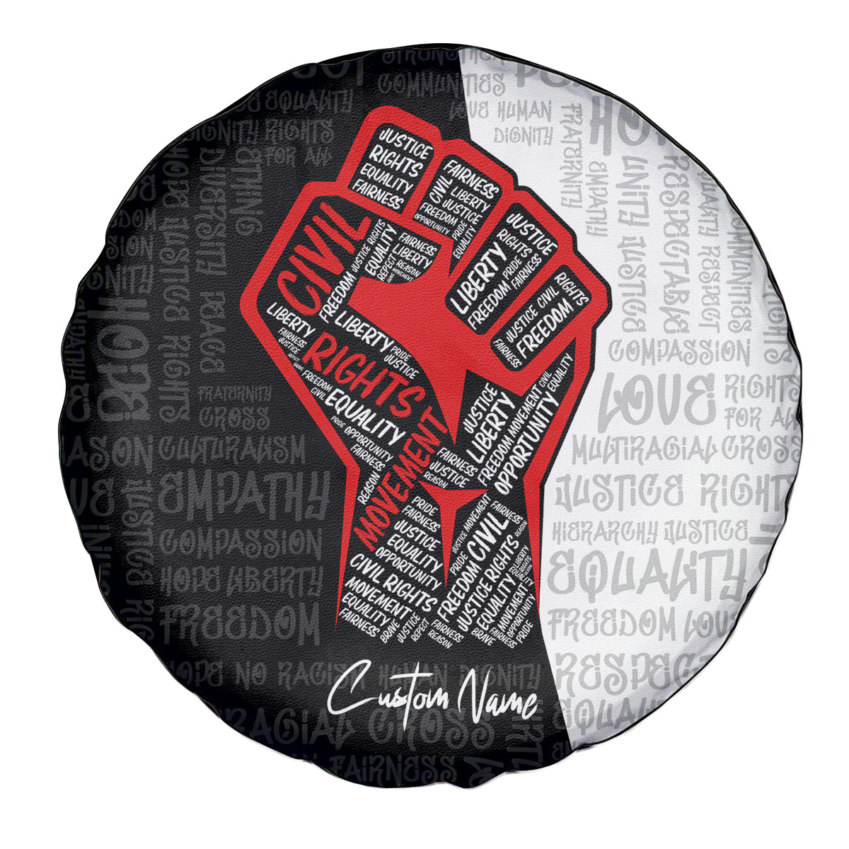 Personalized Civil Rights Movement Justice Fist Spare Tire Cover - Wonder Print Shop