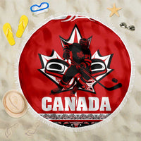 Haida Hockey Canada Beach Blanket Maple Leaf