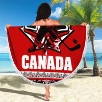 Haida Hockey Canada Beach Blanket Maple Leaf
