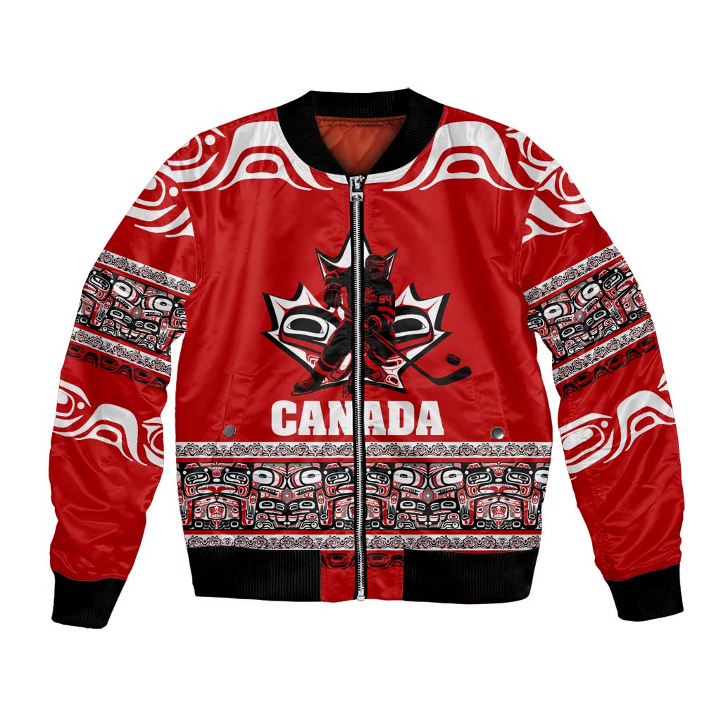 Haida Hockey Canada Bomber Jacket Maple Leaf