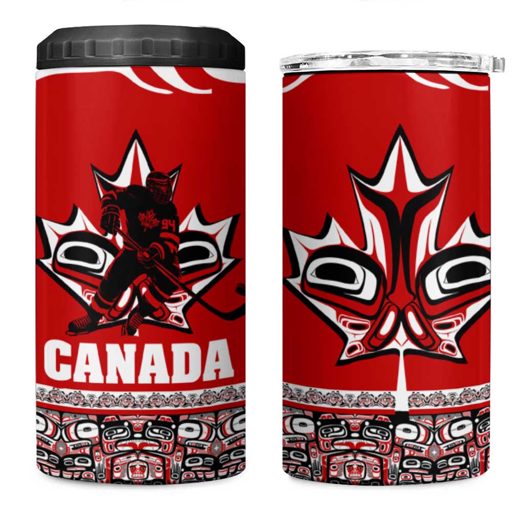 Haida Hockey Canada 4 in 1 Can Cooler Tumbler Maple Leaf
