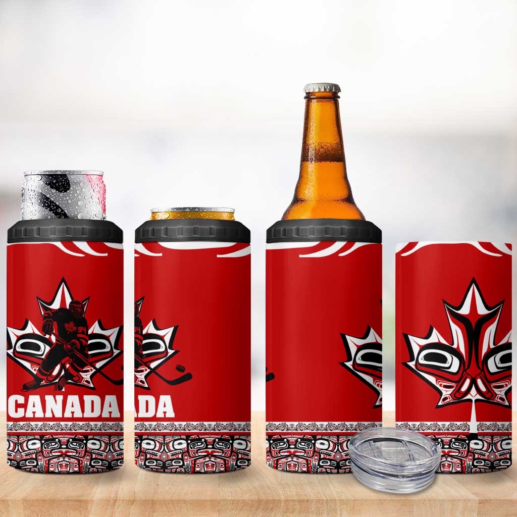 Haida Hockey Canada 4 in 1 Can Cooler Tumbler Maple Leaf
