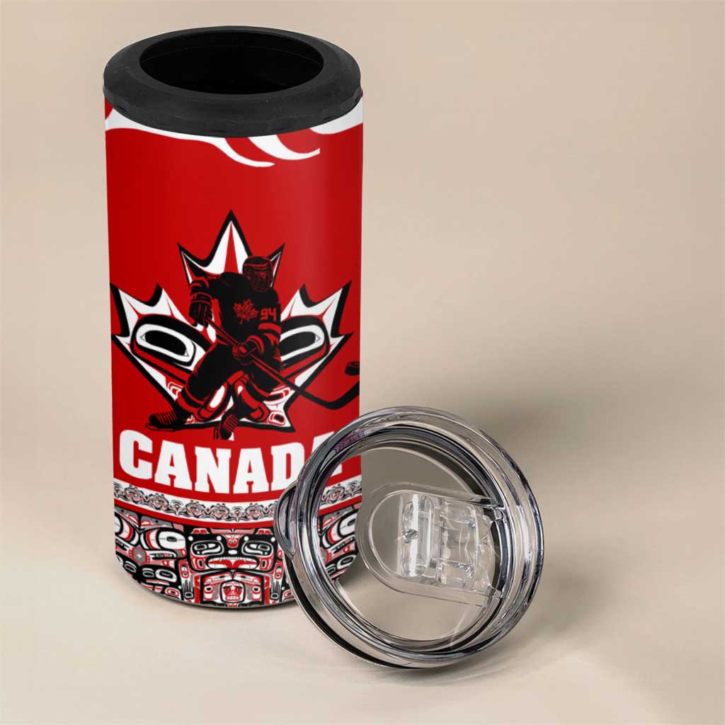 Haida Hockey Canada 4 in 1 Can Cooler Tumbler Maple Leaf