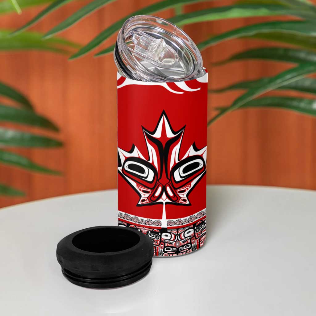 Haida Hockey Canada 4 in 1 Can Cooler Tumbler Maple Leaf