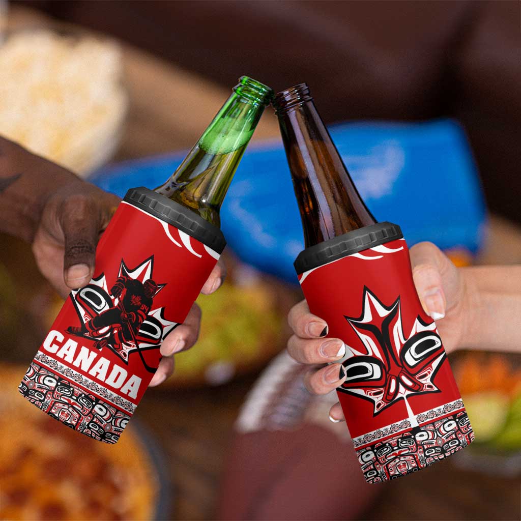 Haida Hockey Canada 4 in 1 Can Cooler Tumbler Maple Leaf