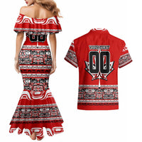Haida Hockey Canada Couples Matching Mermaid Dress and Hawaiian Shirt Maple Leaf