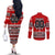 Haida Hockey Canada Couples Matching Off The Shoulder Long Sleeve Dress and Long Sleeve Button Shirt Maple Leaf