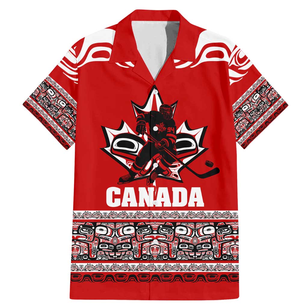 Haida Hockey Canada Family Matching Mermaid Dress and Hawaiian Shirt Maple Leaf