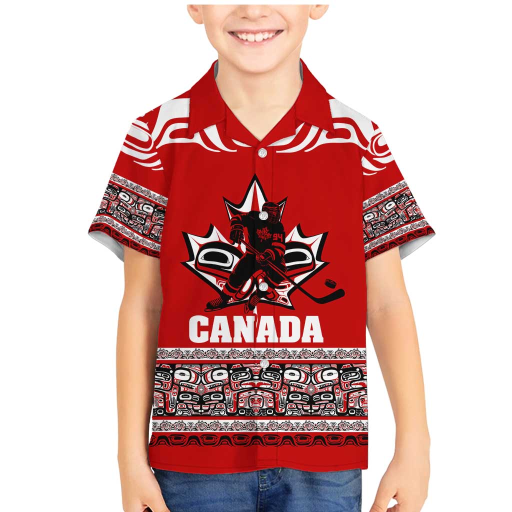 Haida Hockey Canada Family Matching Mermaid Dress and Hawaiian Shirt Maple Leaf
