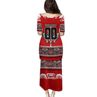 Haida Hockey Canada Family Matching Puletasi and Hawaiian Shirt Maple Leaf