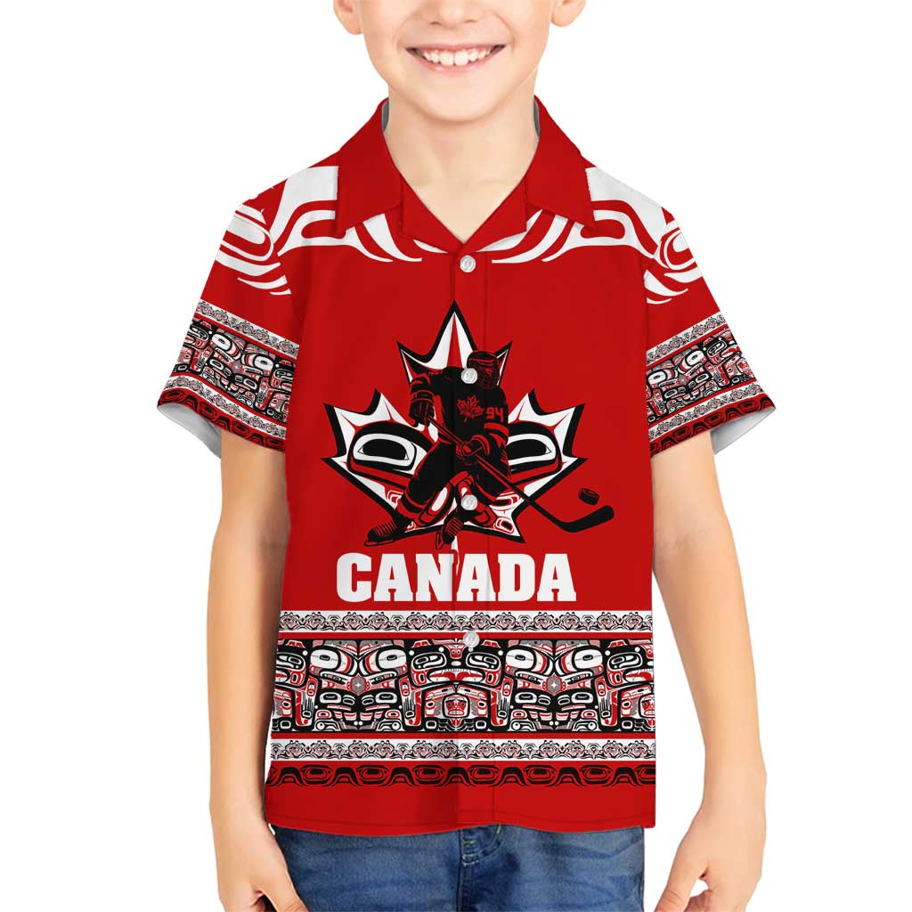 Haida Hockey Canada Family Matching Puletasi and Hawaiian Shirt Maple Leaf