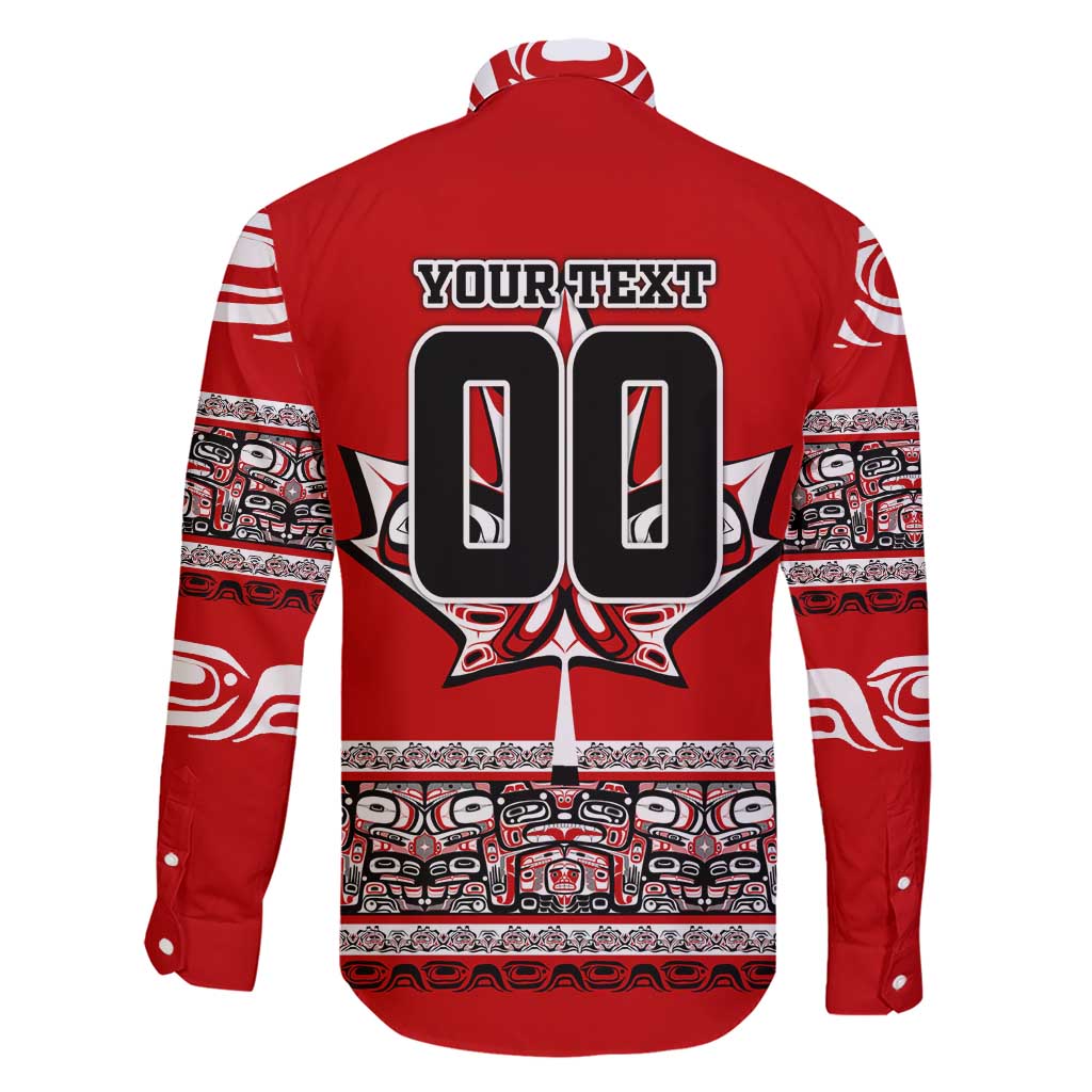 Haida Hockey Canada Family Matching Short Sleeve Bodycon Dress and Hawaiian Shirt Maple Leaf