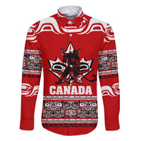Haida Hockey Canada Family Matching Summer Maxi Dress and Hawaiian Shirt Maple Leaf