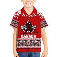 Haida Hockey Canada Kid Hawaiian Shirt Maple Leaf