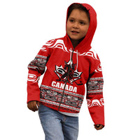 Haida Hockey Canada Kid Hoodie Maple Leaf