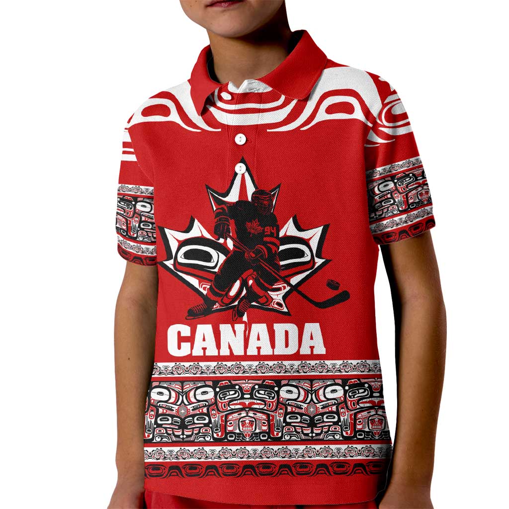 Haida Hockey Canada Kid Polo Shirt Maple Leaf