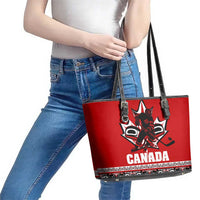 Haida Hockey Canada Leather Tote Bag Maple Leaf