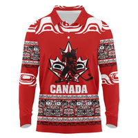 Haida Hockey Canada Long Sleeve Polo Shirt Maple Leaf